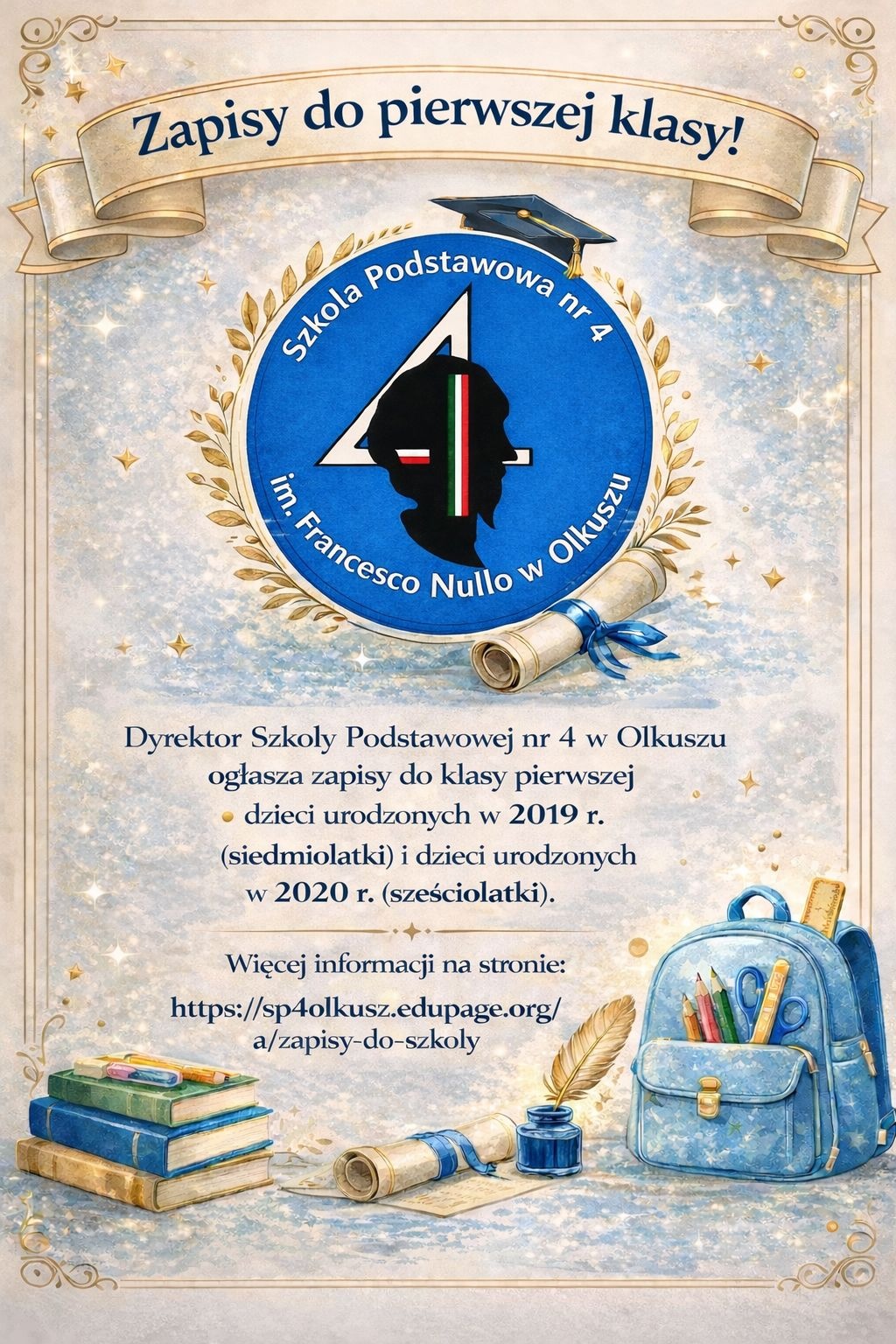 Odnośnik: https://sp4olkusz.edupage.org/a/zapisy-do-szkoly