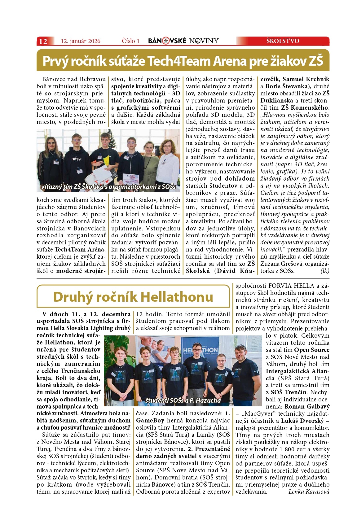 O aktivitách našej školy v Bánovských novinách - Obrázok 1