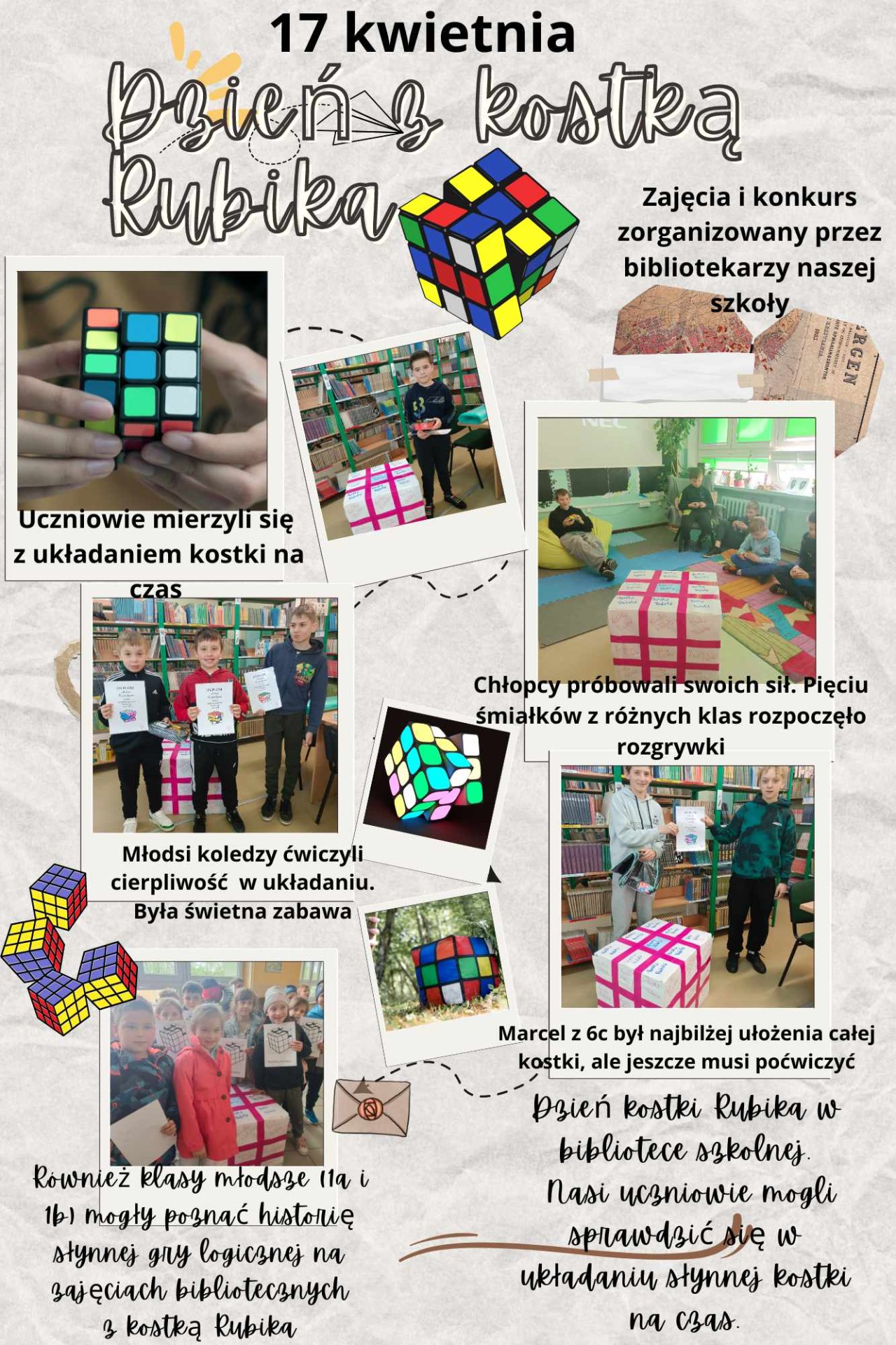 Dzień Kostki Rubika w bibliotece szkolnej! - Obrazek 1