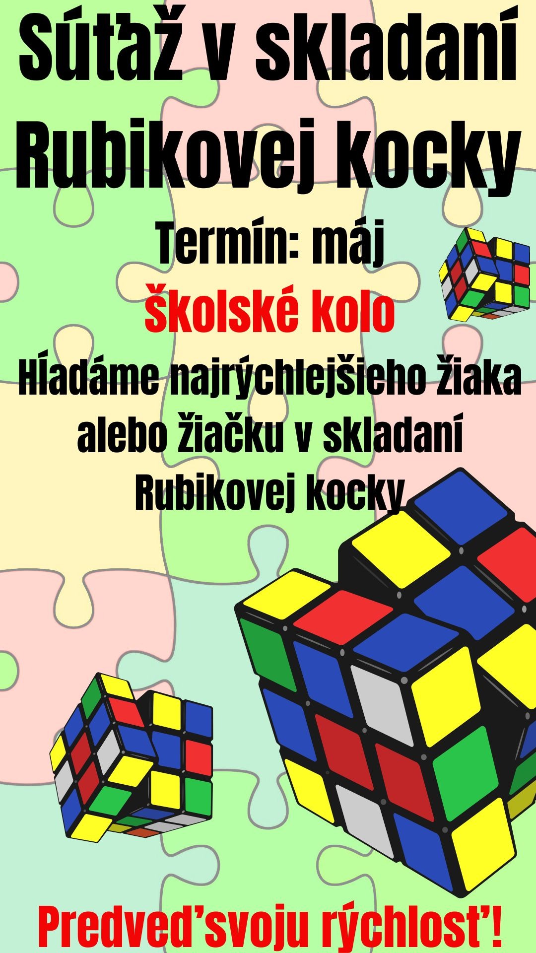 Súťaž v skladaní Rubikovej kocky - Obrázok 1