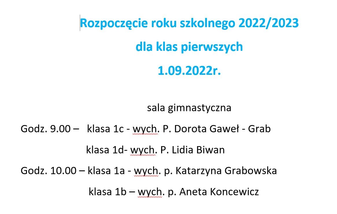 Rozpoczęcie roku szkolnego 2022/2023 dla klas I - Obrazek 1