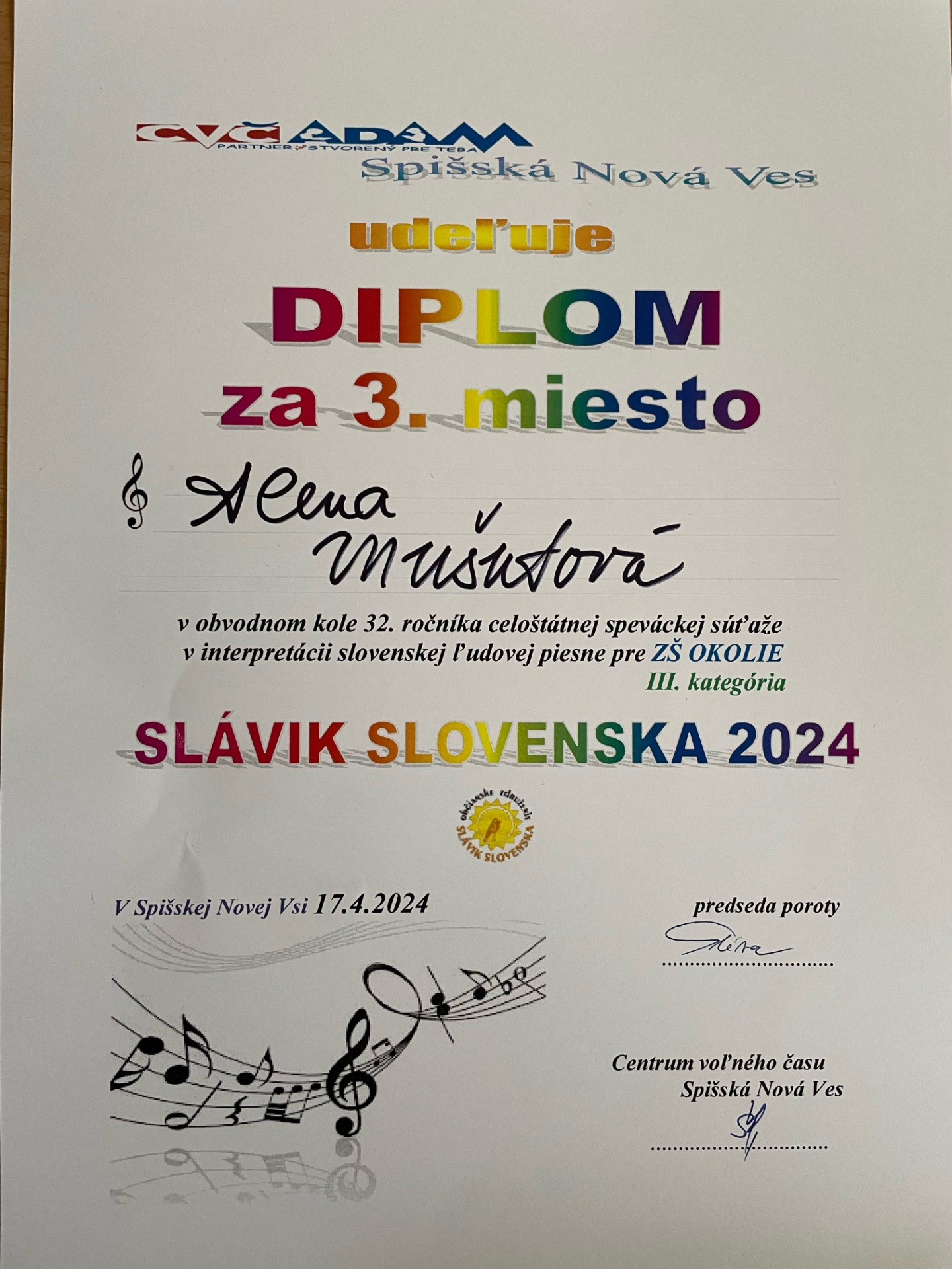 Slávik Slovenska 2024 - obvodné kolo - Obrázok 4