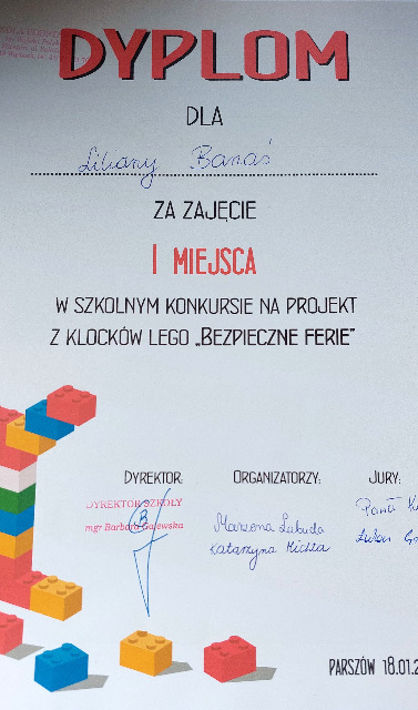 Prelekcja „Bezpieczne ferie” oraz rozstrzygnięcie konkursu „ Bezpieczne ferie” – projekt z klocków LEGO. - Obrazek 1