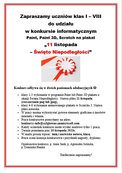 Konkurs informatyczny "11 listopada święto Niepodległości". - Obrazek 1