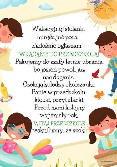 WRACAMY DO PRZEDSZKOLA - Obrazek 1