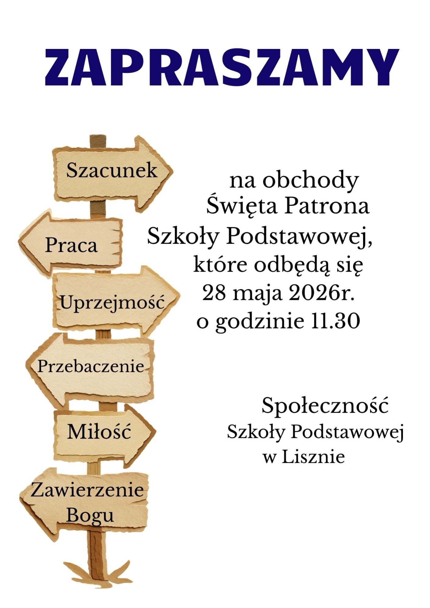 Zaproszenie na obchody Święta Patrona naszej szkoły - Obrazek 1