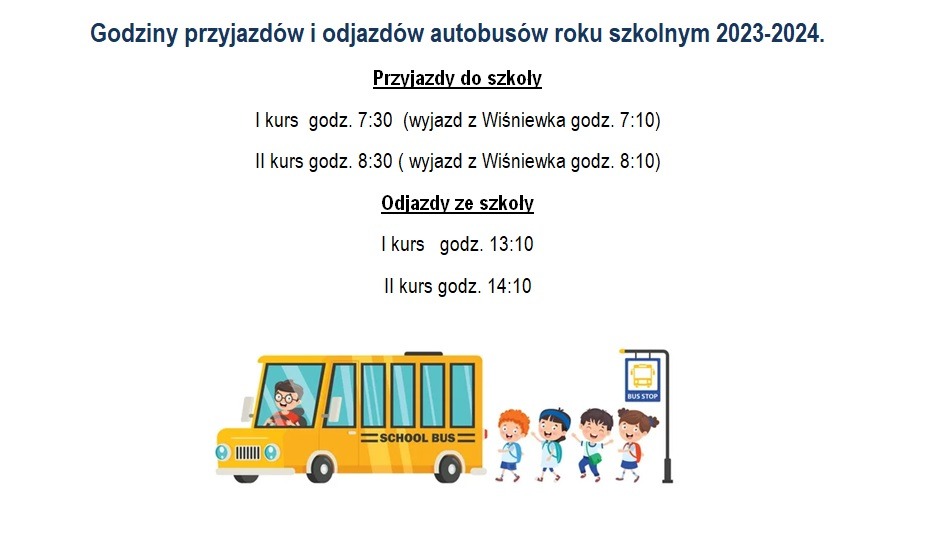 Godziny przyjazdu i odjazdu autobusów w roku szkolnym 2023-2024 - Obrazek 1