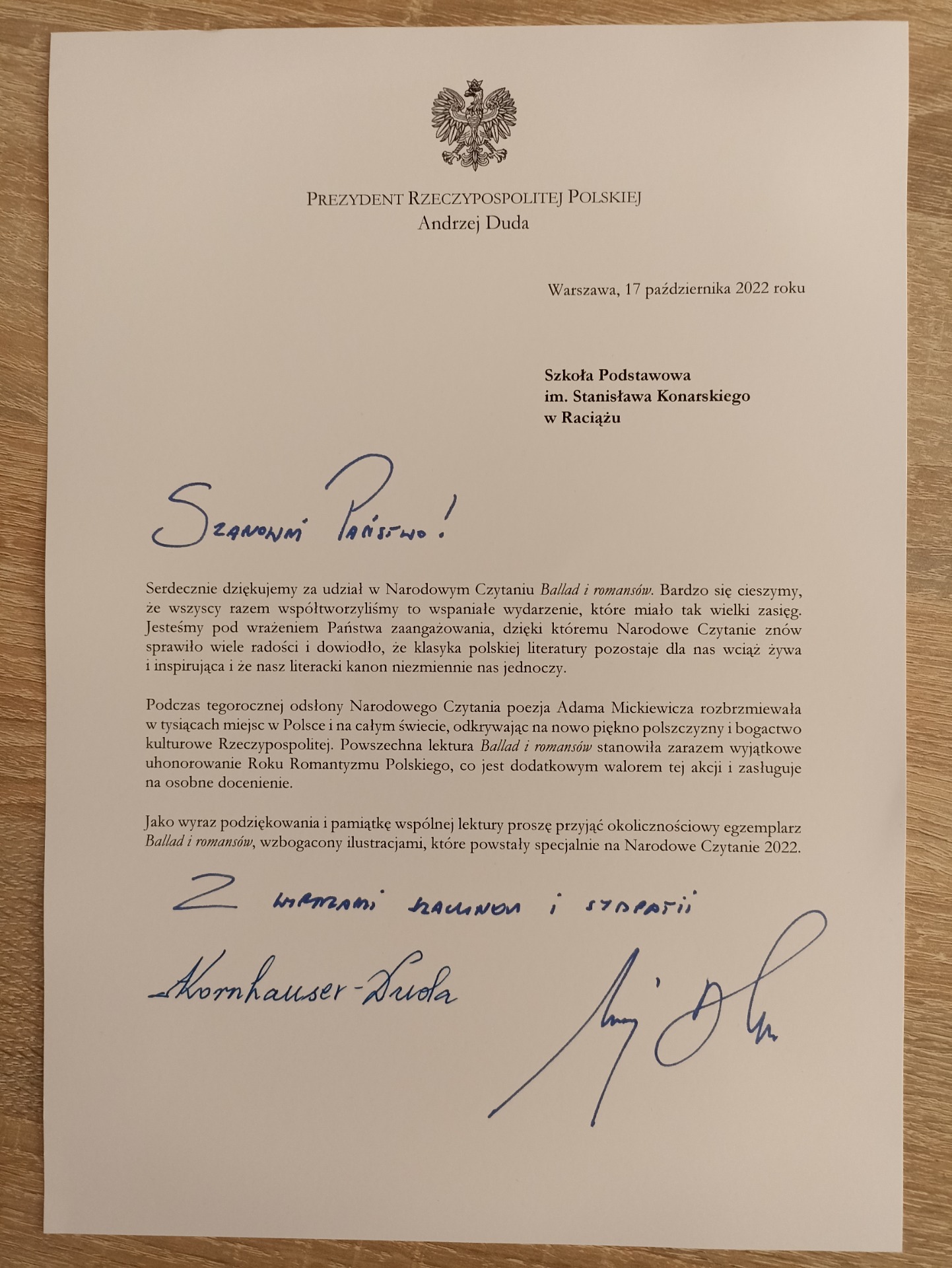 List od Prezydenta RP - Obrazek 2