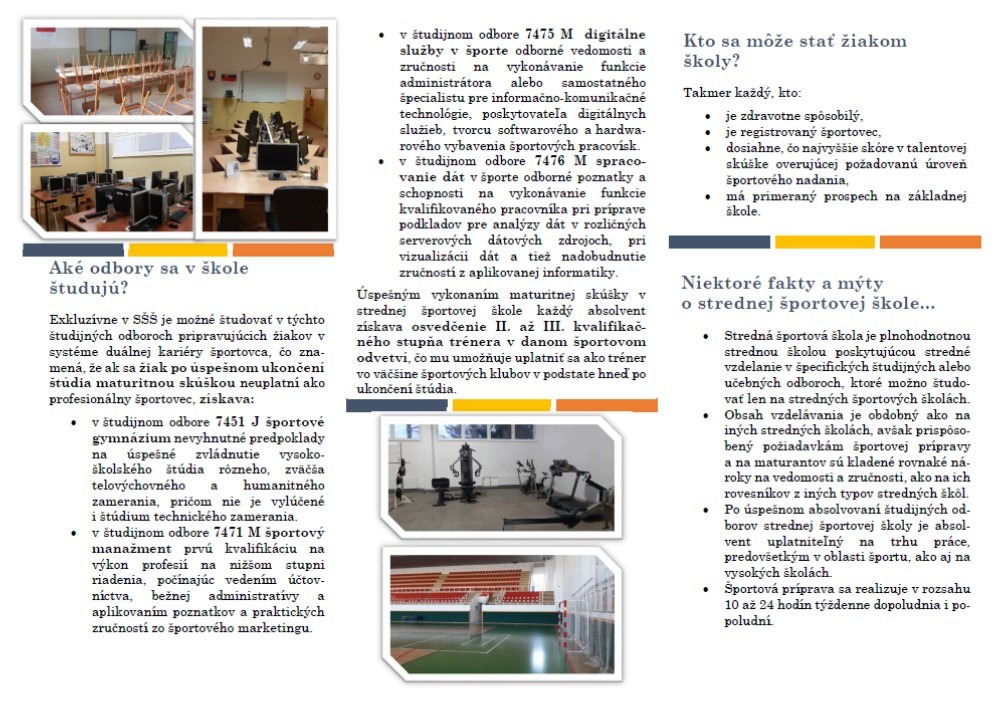 Prospekt Strednej športovej školy v Žiline - Obrázok 2