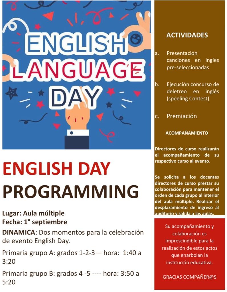           ENGLISH LANGUAJE DAY PRIMARIA JT - Imagen 6