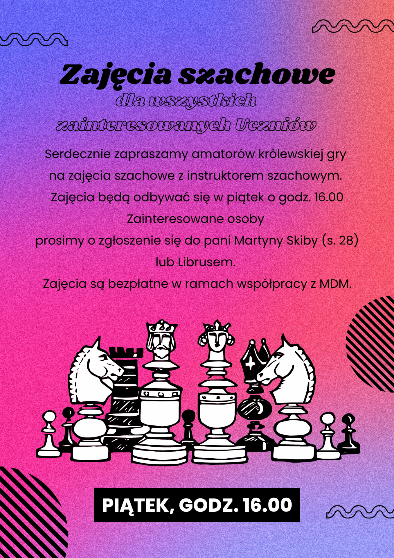 Zajęcia szachowe dla wszystkich zainteresowanych uczniów. - Obrazek 1