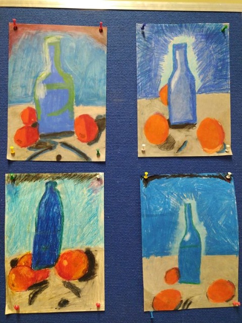 "Martwa natura z owocami" - prace plastyczne uczniów klasy 4A i 4B - Obrazek 2